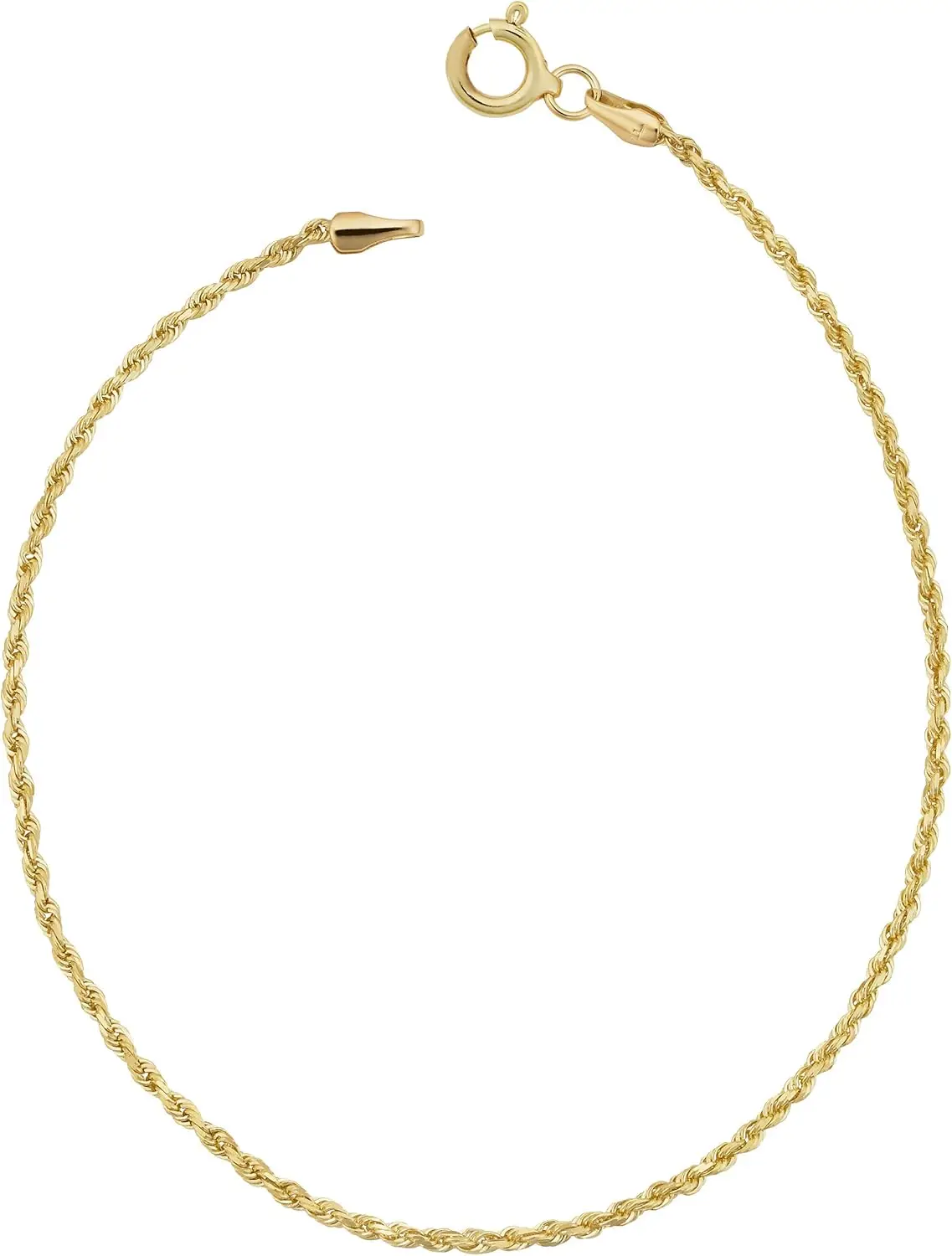 

14k Yellow Gold Rope Anklet (1.6 mm, 10 inch)