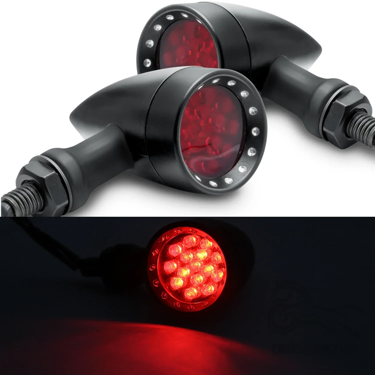 1 Pairs Motorcycle Bullet Turn Signals Indicators Blinker Lights Lamp For Harley Chopper Cruiser Bobber Cafe