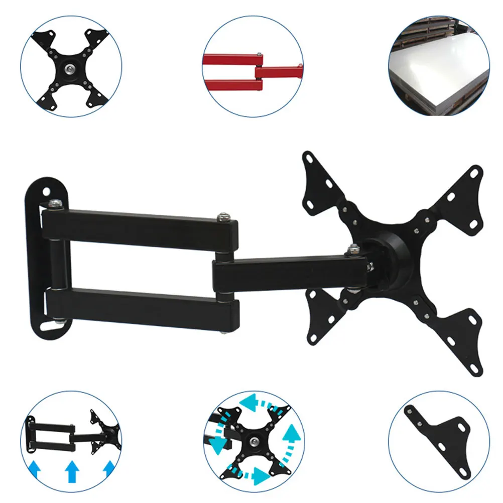 

Wall Mount Brackets Monitor Stand Rotation Bracket Screen Rack Telescopic Support High Grade Steel Material