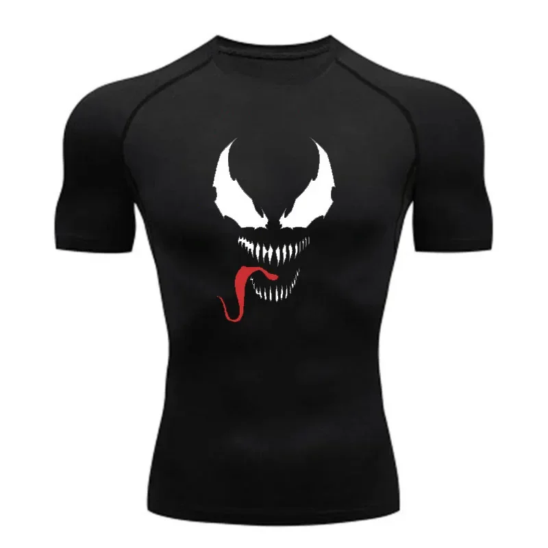 Spiderman Venom Men's Compression Shirt Super Hero Sport Quick Dry T-Shirt Gym Running Jersey Breathable Tight Short Sleeve Top