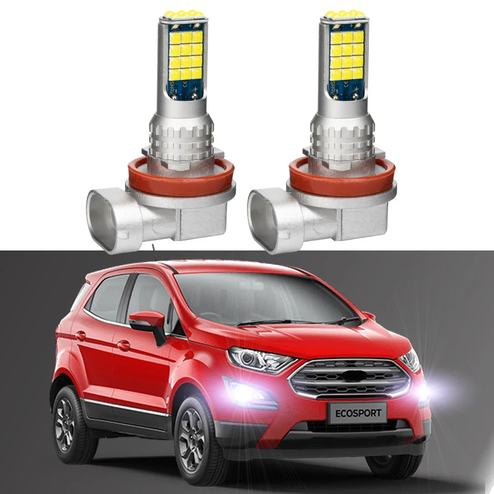 2Pcs LED Fog Lamp Bulbs For Ford EcoSport 2013 2014 2015 2016 2017 2018 2019 2020 2021 2022 Front Fog Light