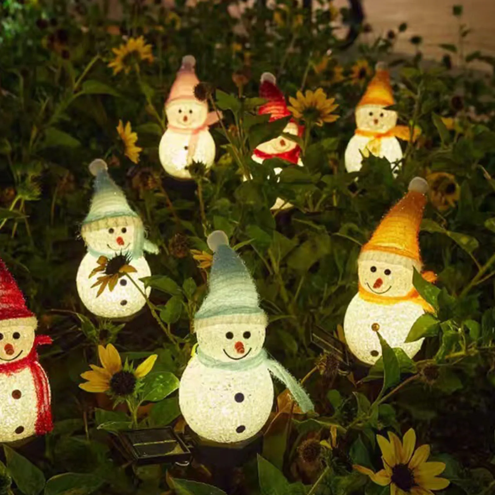 Linterna Led Solar para exteriores, iluminación ambiental para jardín, patio trasero, adornos luminosos creativos en forma de muñeco de nieve, 2025