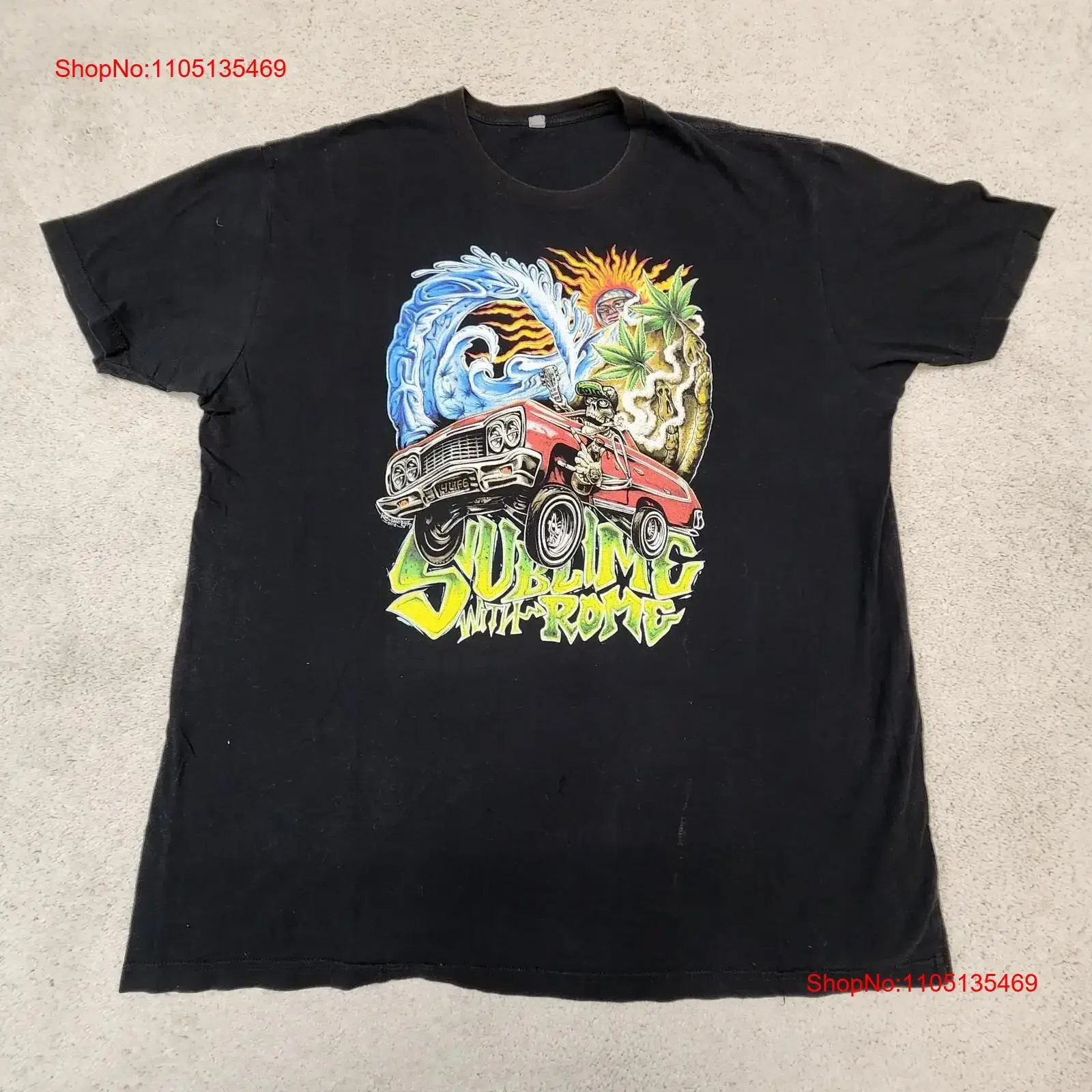Sublime With Rome 2017 Concert Tour T Shirt Men s Next Level XXL vintage Washed Stylish Unisex Casual Soft Stretched