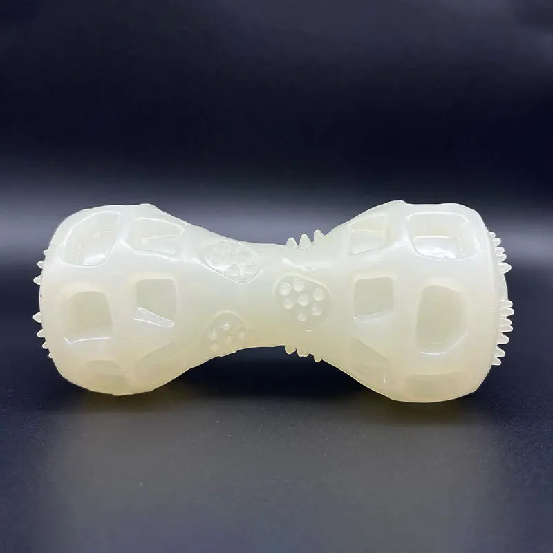 Luminous dumbbell for teeth grinding and cleaning, durable and easy to clean, luminous toy for pets, fun toy for dogs