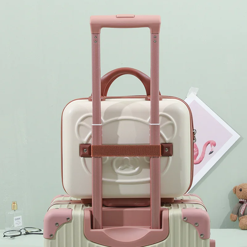 14 Inch Portable Luggage Fashionable Carrying Gift Teddy Bear Portable Storage Makeup Box Travel Zipper Password Lock Bag