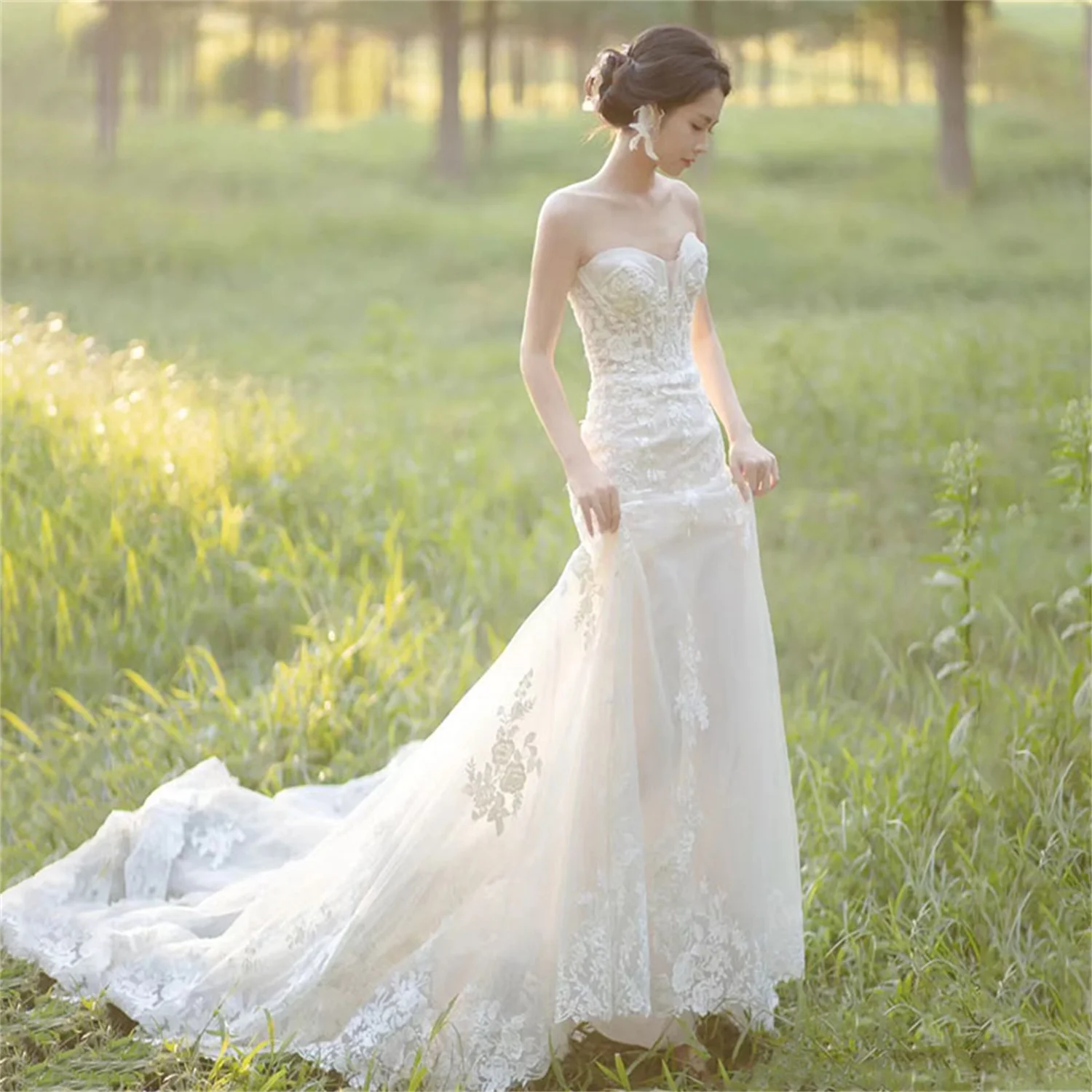 Vestido de noiva personalizado para mulheres, Vestidos de gala de cauda de peixe, Vestido nupcial, Loja oficial vestido de noiva, 2023