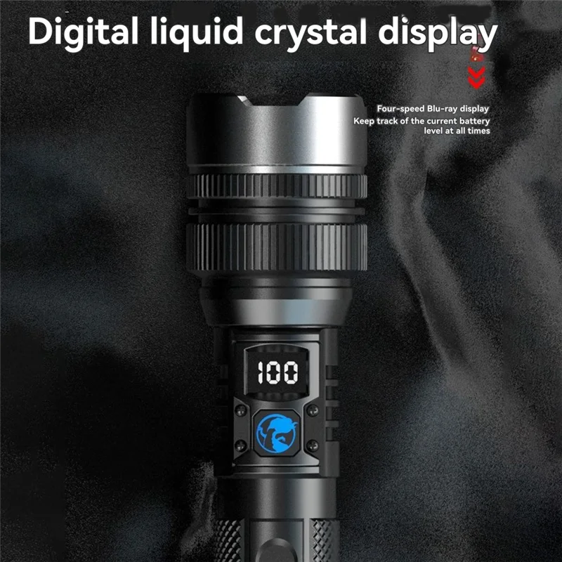 

BYBS-Long Range Flashlight Super Bright LED Spotlight High Power With Battery Indicator