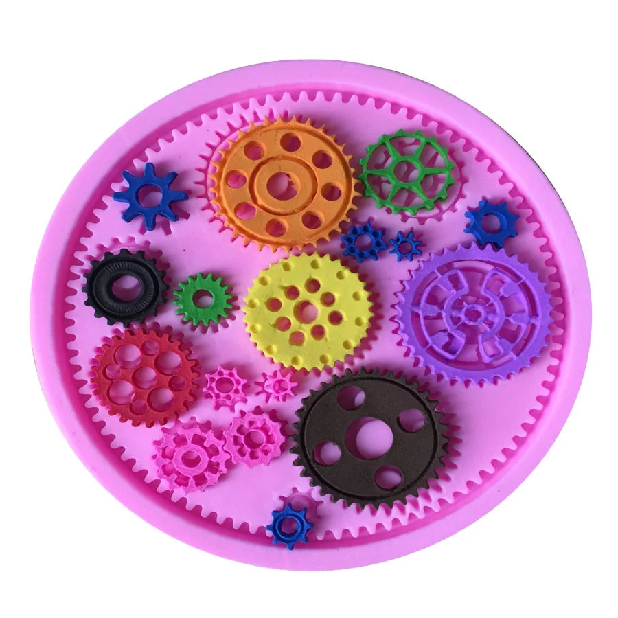 

Steampunk Gears Confeitaria Silicone Mold Fondant Cake Molds Cupcake Mould Chocolate Baking Tools For Cakes E398