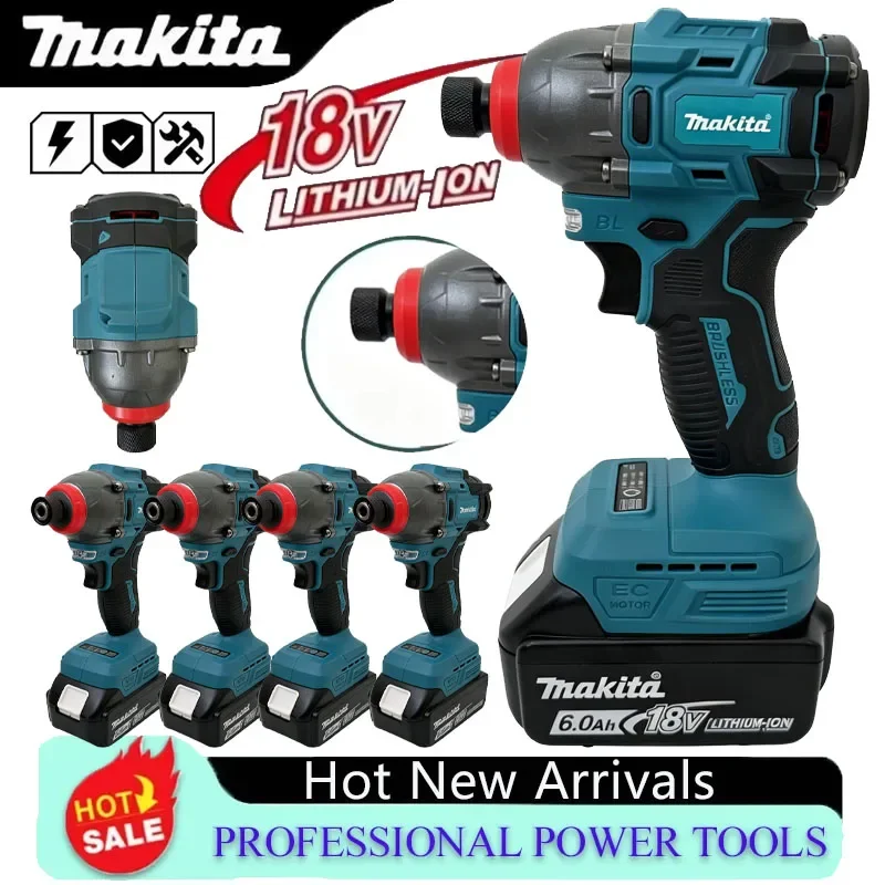 

Makita High Efficiency Brushless Motor Cordless Impact Driver, Rechargeable Electric Fastening Screwdriver