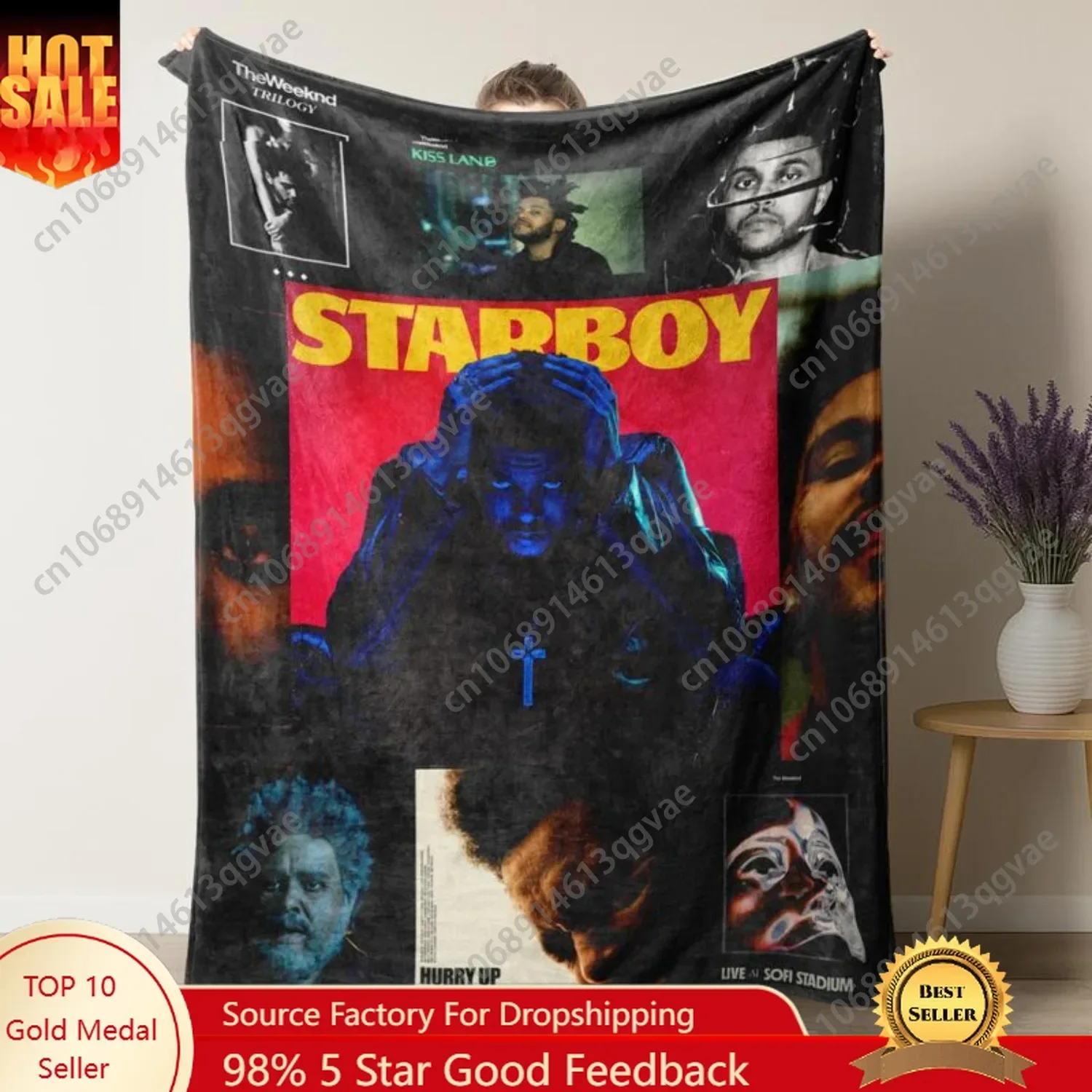 The Weekend Blanket Album Cover for Fans Warm Cozy Flannel Blankets Throw Merch for Home Decor Bed Sofa Living Room