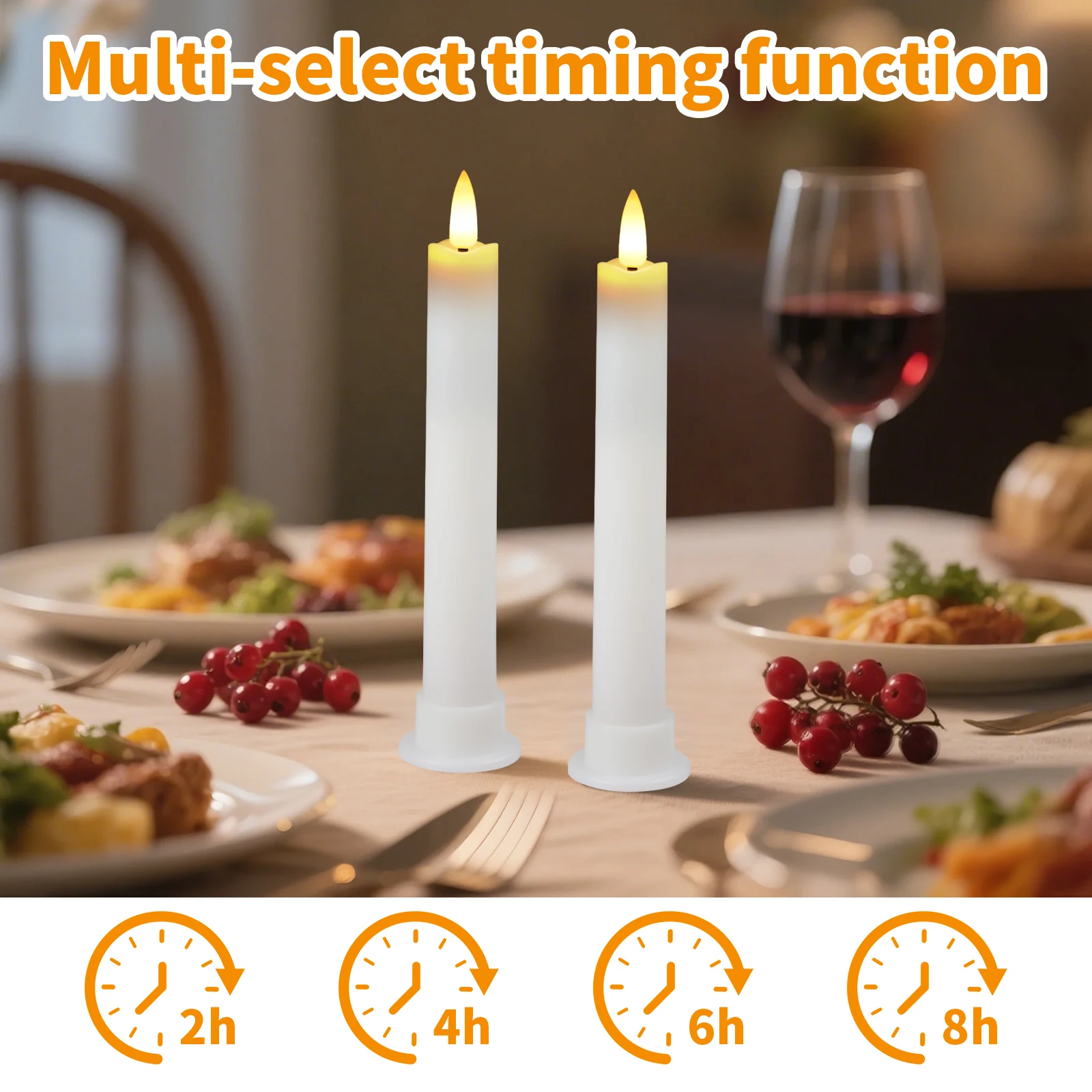 Flameless Taper Candles LED Flickering Candlesticks Battery Operated with Remote Timer Table Candle for Party Wedding Home Decor image 3