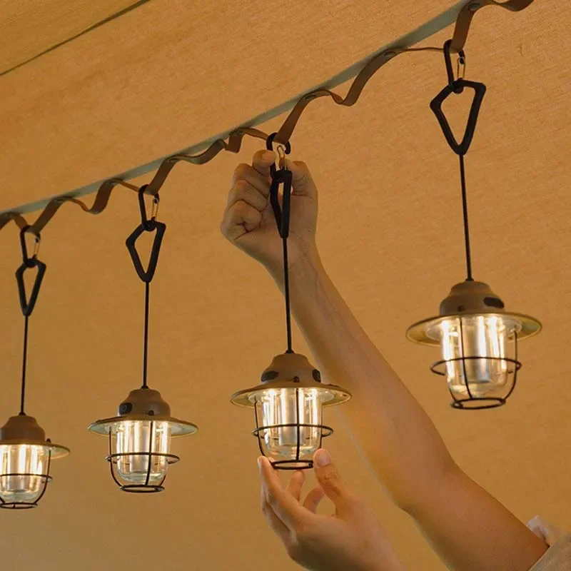 กลางแจ้ง Vintage จี้ Ultra Long Life Camping Ambient Light แบบพกพาชาร์จเต็นท์ไฟ