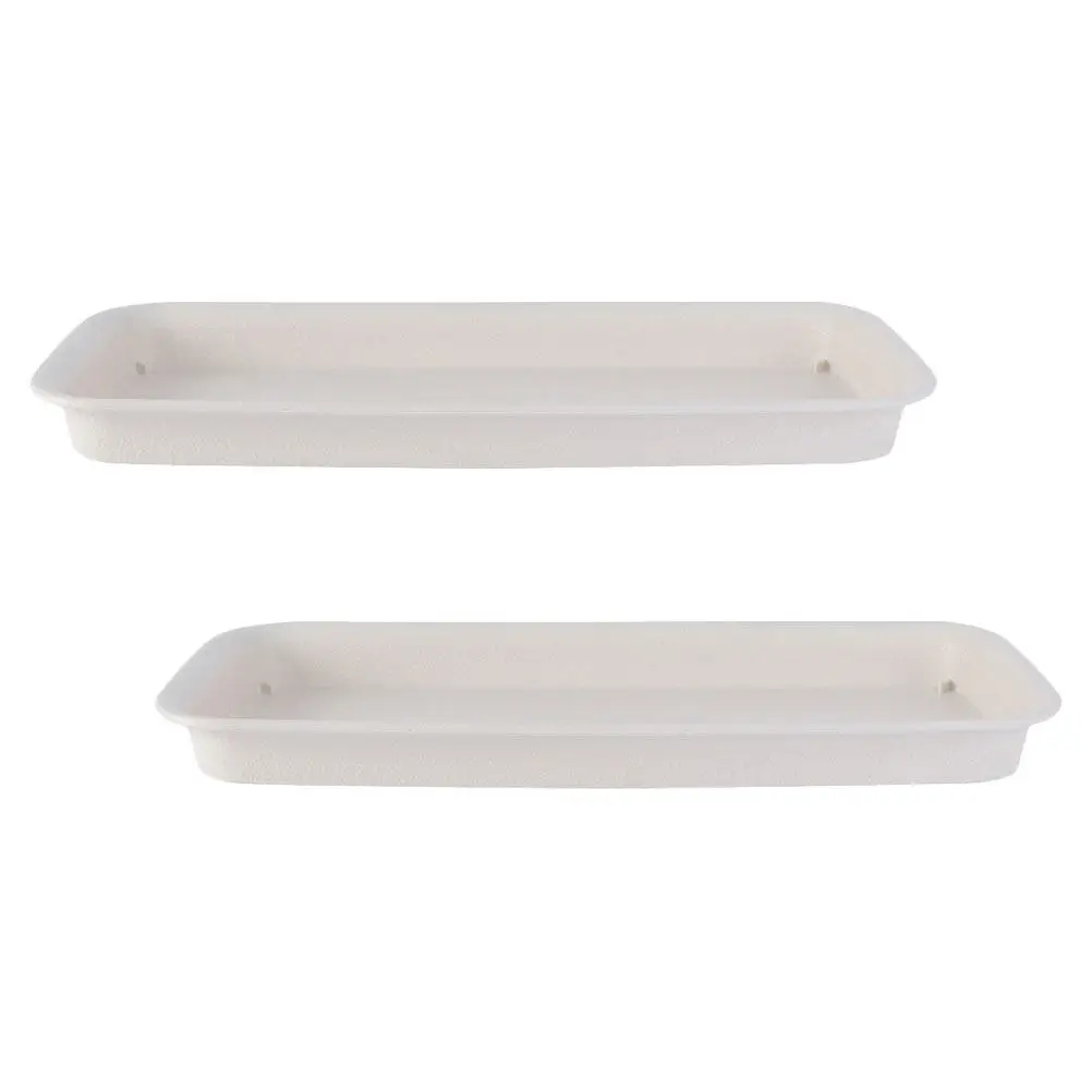 2pcs Rectangular Plastic Plant Drip Trays for Indoor & Outdoor Pots – Water-Absorbing Saucers