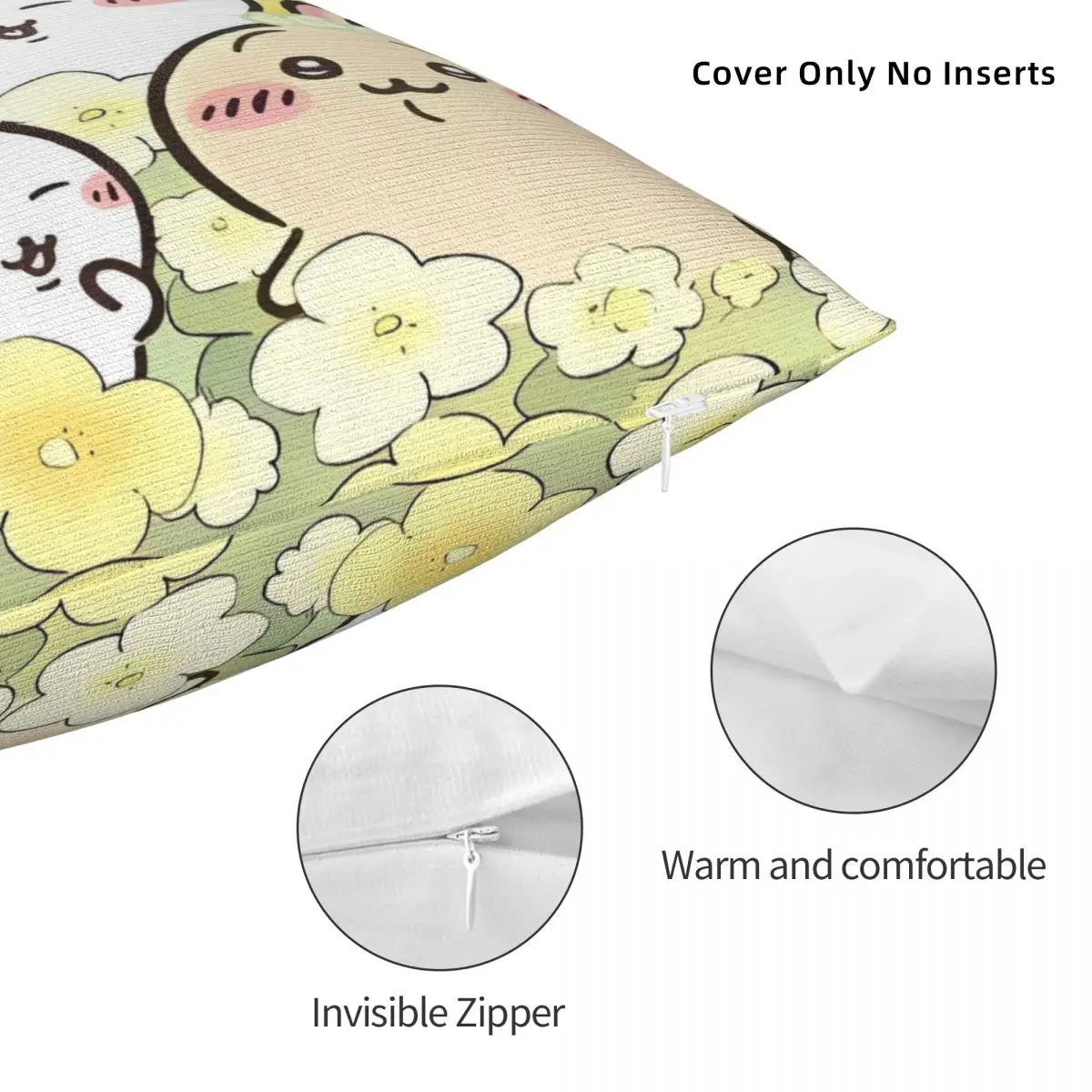 C-Chiikawa الكرتون كيس وسادة غطاء الوسادة تصميم ناعم غطاء وسادة موردن سادات لمكتب سيارة ديكور المنزل #5