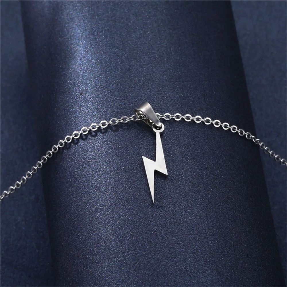 New Lightning Necklaces For Women Stainless Steel Long Chain Protection Choker Necklace Girlfriend Lover Gifts Pendants