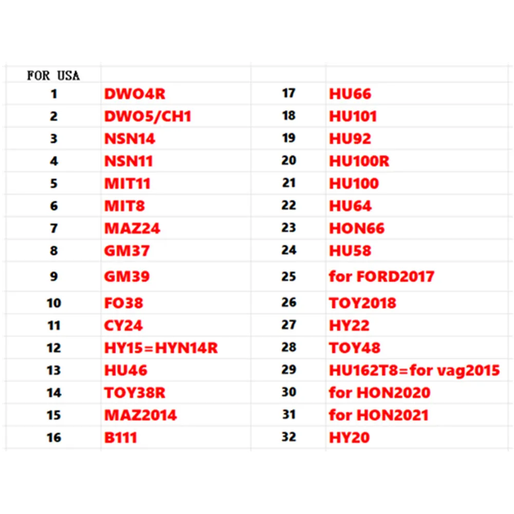 32 szt. Narzędzia LISHI 2 w 1 z torba magnetyczna torba do noszenia HU66 HU101 HU92 HU100R HU100 HU64 HON66 HU58 FORD2017 TOY2018 HY22 TOY48