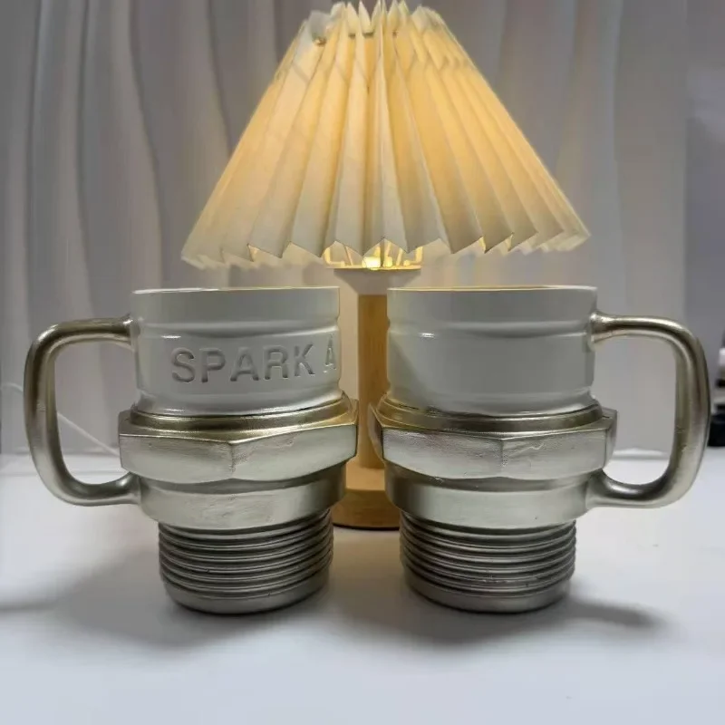 

Spark Plug Mug Industrial Coffee Cup For Car Enthusiasts Collectors Mechanics Home Office Desk Garage Display Birthday Gift