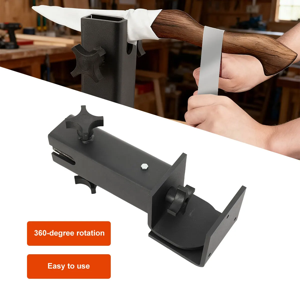 Multi-Mount Bench Vise Suitable for Tool-Making Workbench, Tilt-Rotatable 360-Degree Rotating Knife Tool Vise