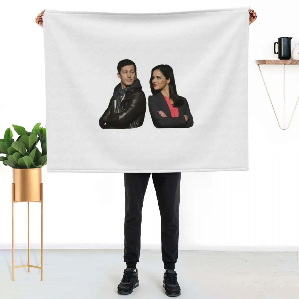 

Jake Peralta and Amy Santiago Throw Blanket Cozy Home Blanket Gift for Christmas Holiday