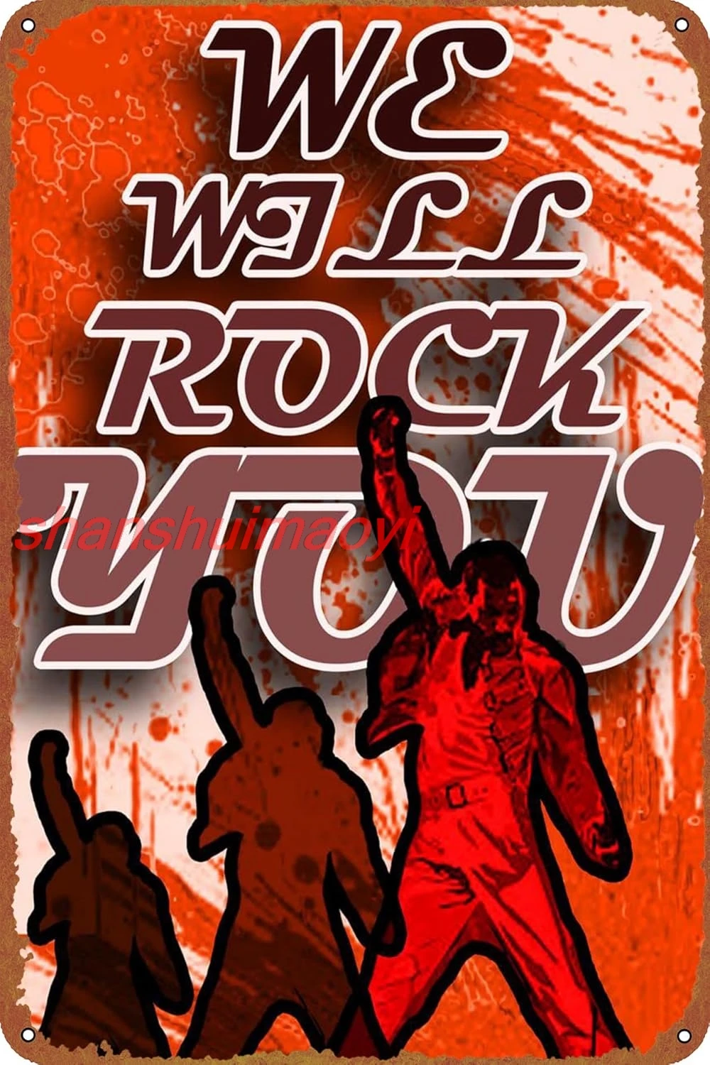 Queen We Will Rock You Metal Tin Sign Poster Vintage Art Wall Decor 12 x 8 inch yes