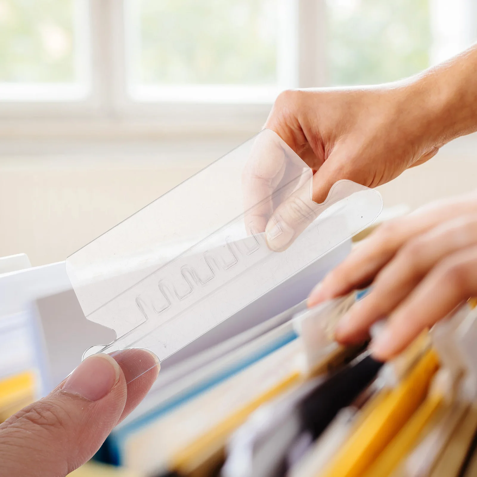 

100pcs Pvc Folder Inserts For Hanging Files Office Supplies File Cabinet Classification Tabs Small Suspension File Divider