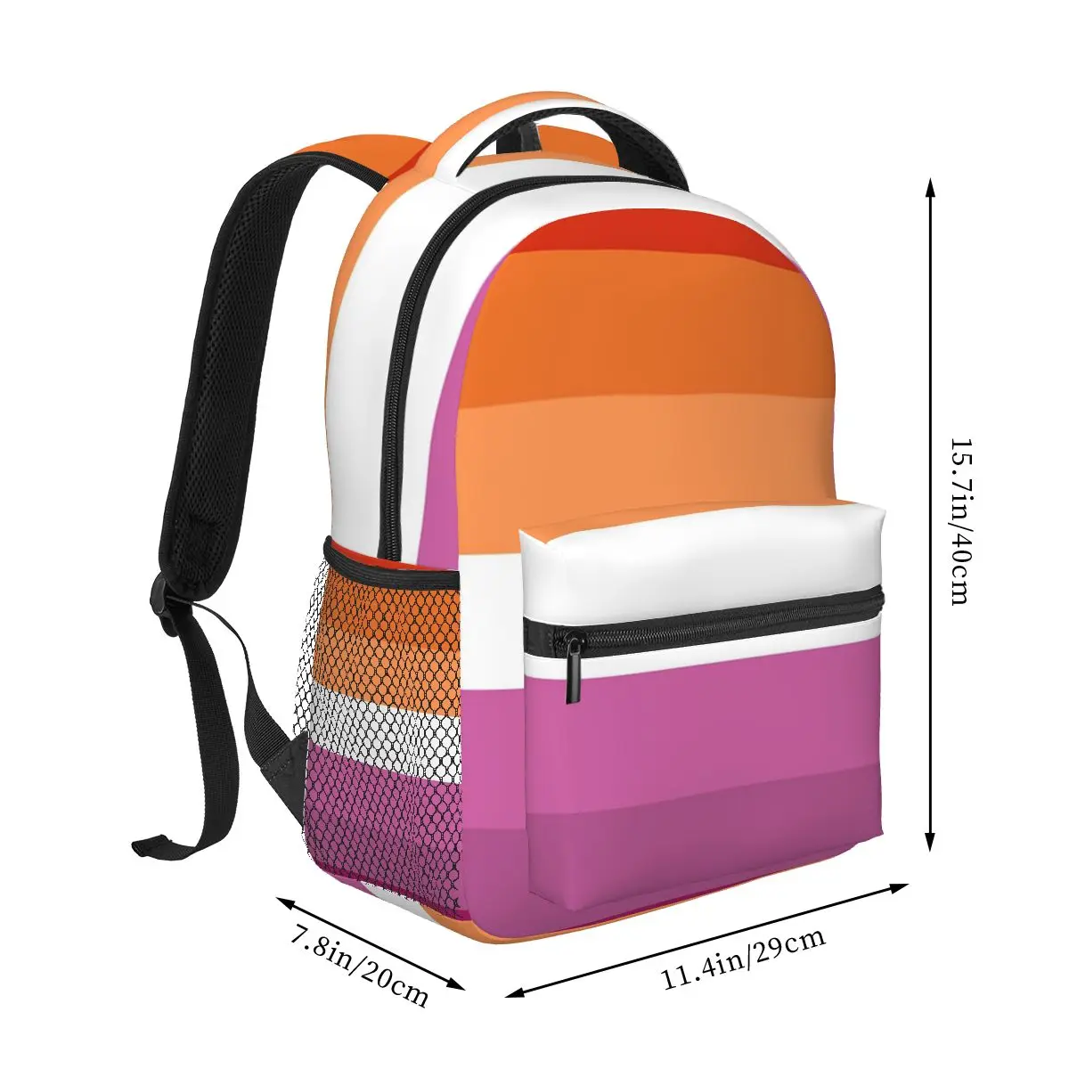 Orgulho lésbico Flag Shoulder Bag, Magenta Lines, Bandeira Butch Mochilas, Mochilas escolares, Bookbag para meninos e meninas, Estudantes Rucksack