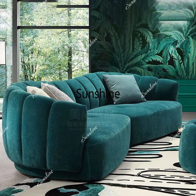 French light luxury velvet fabric petal sofa shell arcY