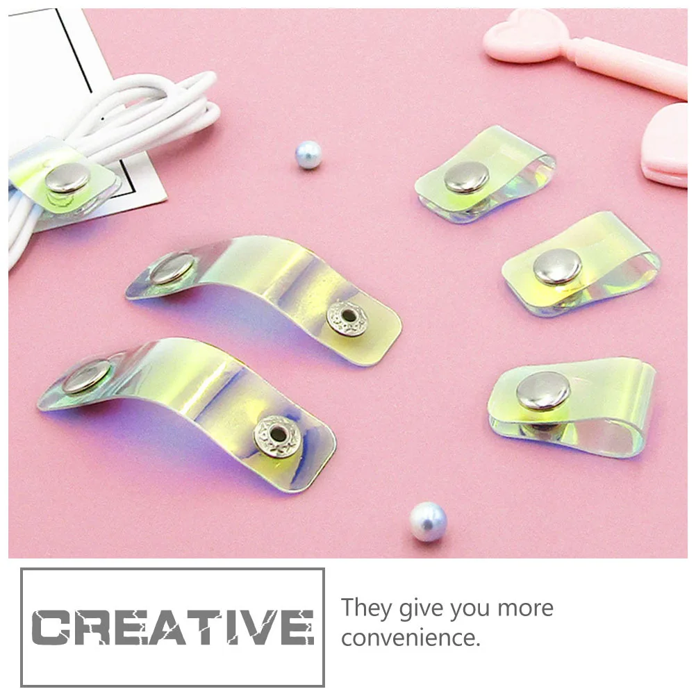 

20Pcs Transparent Cable Holders Small Size Durable Earphone Cord Organizers Multipurpose Wire Wrappers for Charging Data Desktop