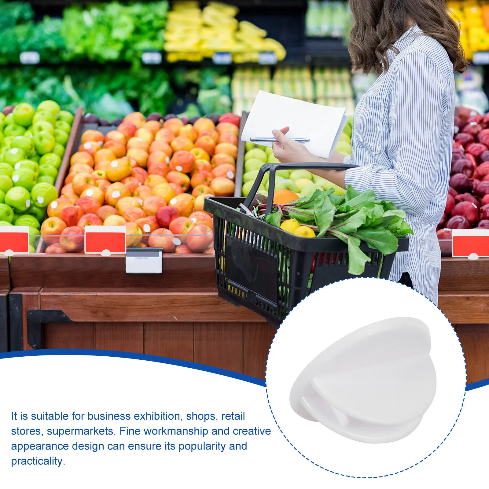 100Pcs Price Tag Display Clips Plastic Mini Label Clips Lightweight Portable 7-Teeth Design for Shops Supermarkets Business