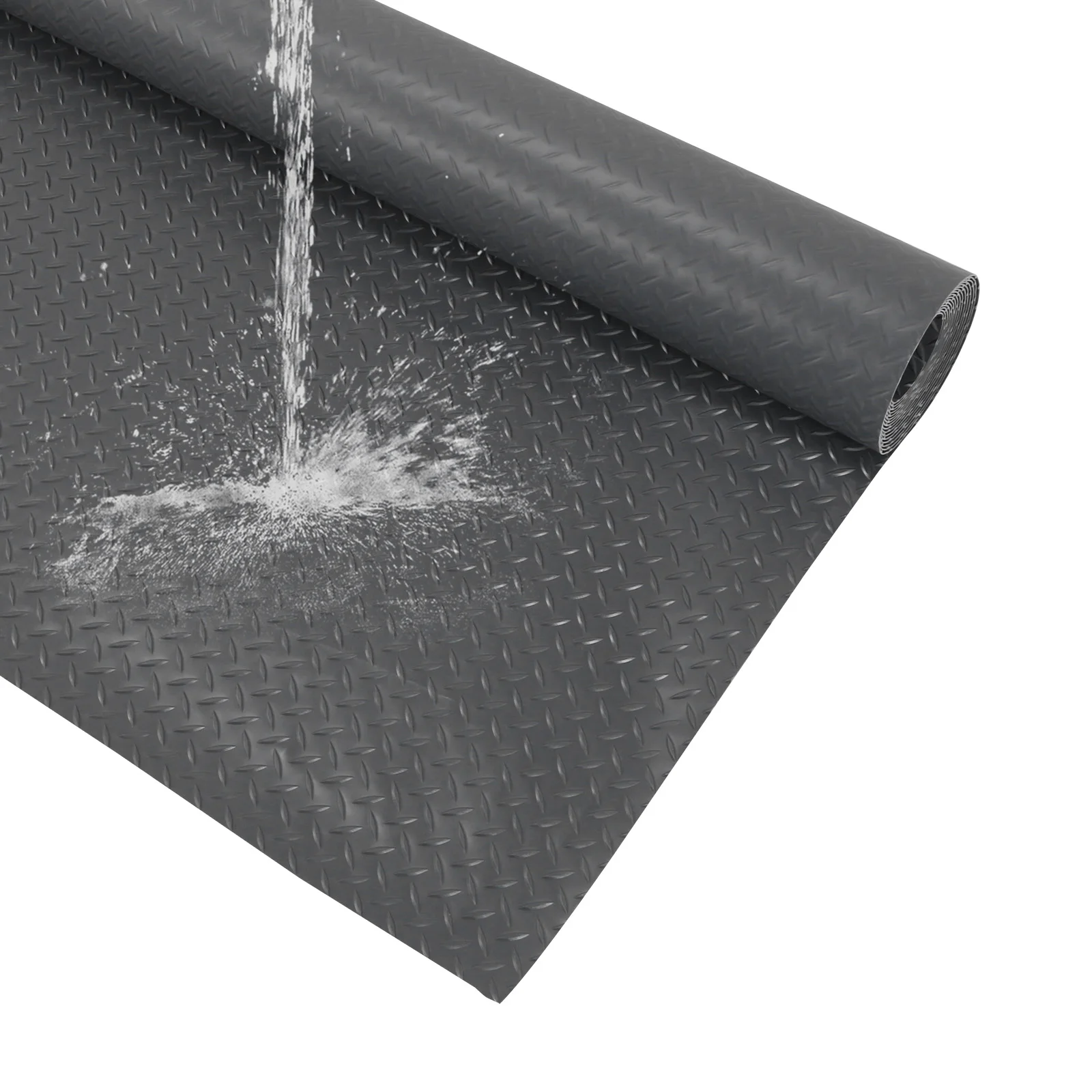 

7.9x21/32.8 FT Non-Slip Floor Mat 2.5mm Golf Cart Parking Mat Diamond Plate PVC for Truck Trailer SUVs Van Golf Cart Motorcycle