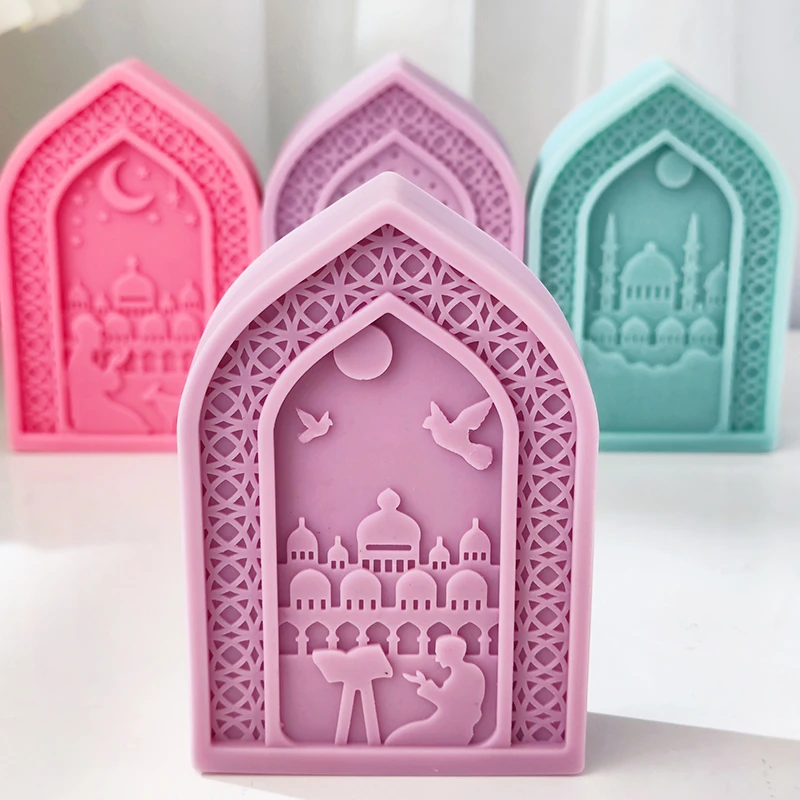 Mosque architectural style silicone mold, prayer and prayer themed candle mold, aromatherapy gypsum ornaments