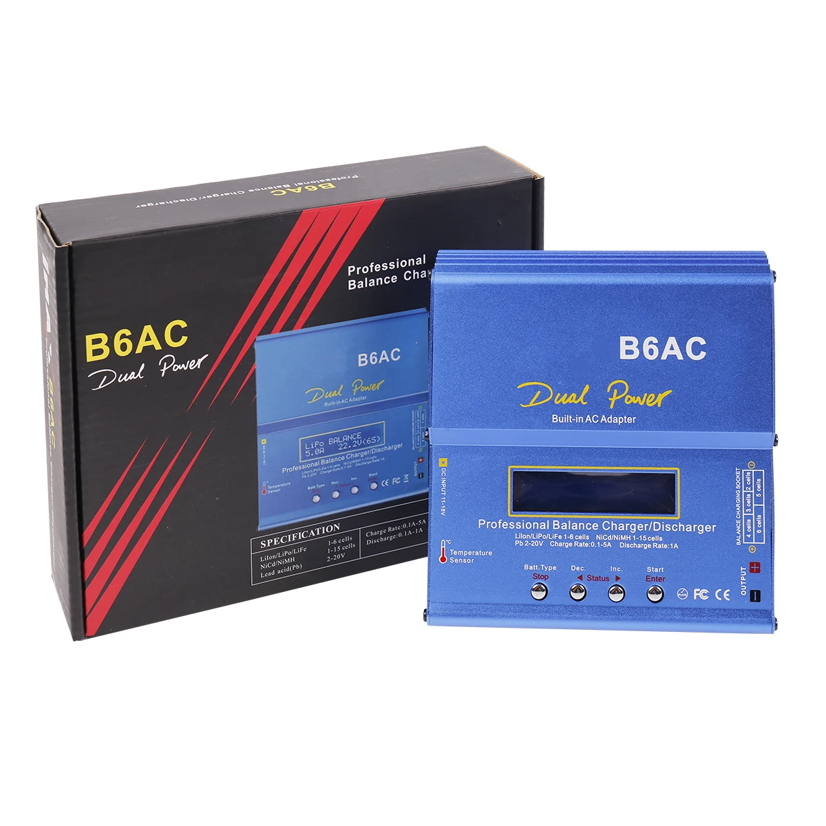 B6 AC 80W B6AC Lipo NiMH 3S/4S/5S RC Battery Balance Charger + EU Plug Power Supply Wire Built-in 5A Power Supply