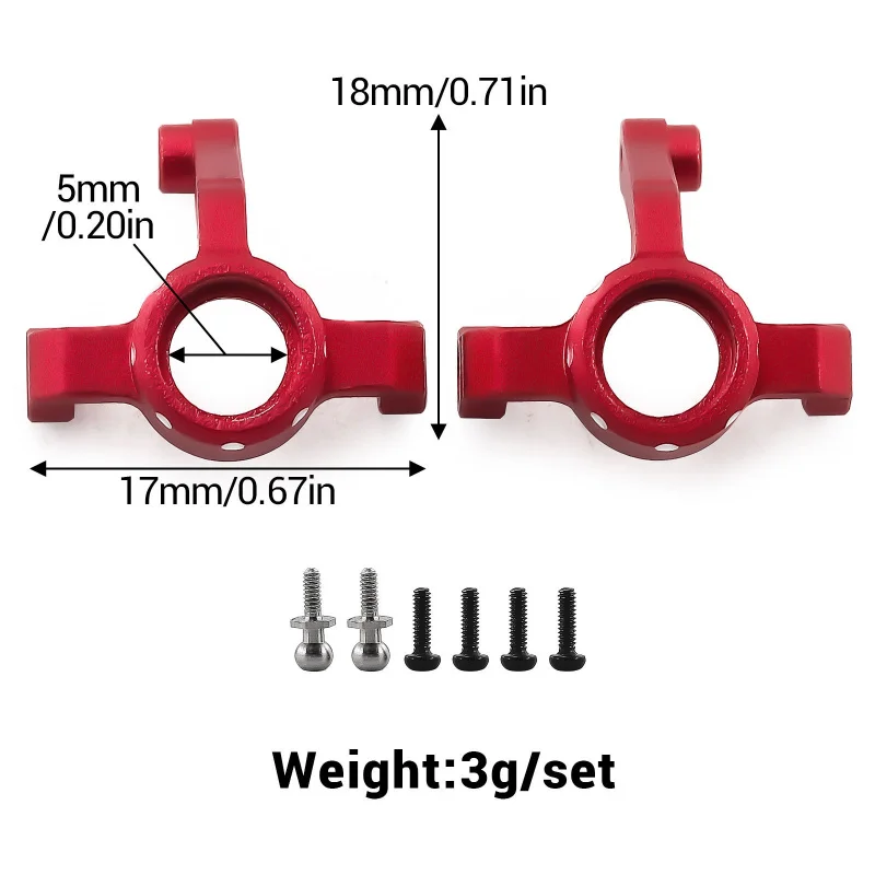 2PCS Aluminum Alloy Steering Cup Kit for 1/24 Losi Micro-B 2WD RC Truck Car Upgrade Parts