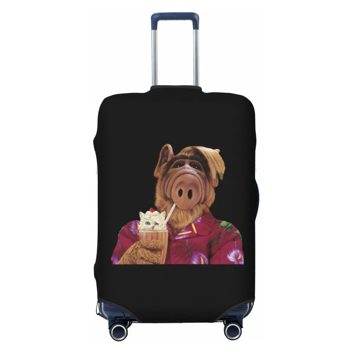 

Custom Funny Alf Meme Travel Luggage Cover Washable Alien Life Form Sci Fi Tv Show Suitcase Cover Protector Fit 18-32 Inch