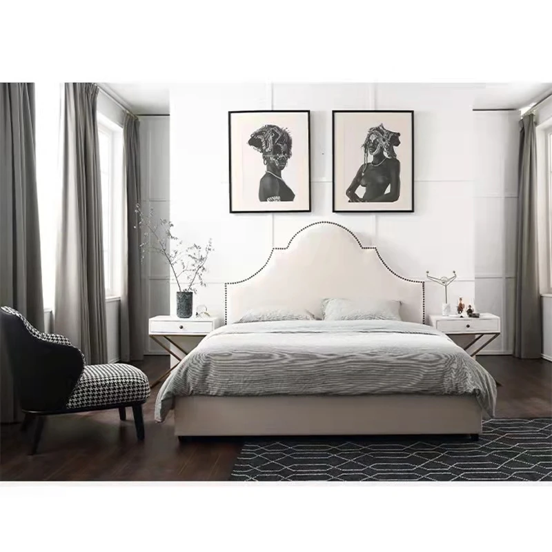 

xj- Comfort Luxury Modern Top Grain Leatherfull King Size Bed Frame Bedroom Furniture Set Luxury for Bedroom With Storage*