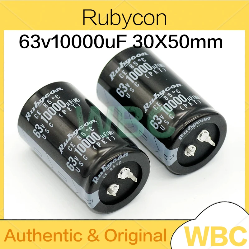 2Pcs/Lot Rubycon 50v 63v 80v 10000uF 50V10000UF imported audio power amplifier audio filtering audiophile electrolytic capacitor