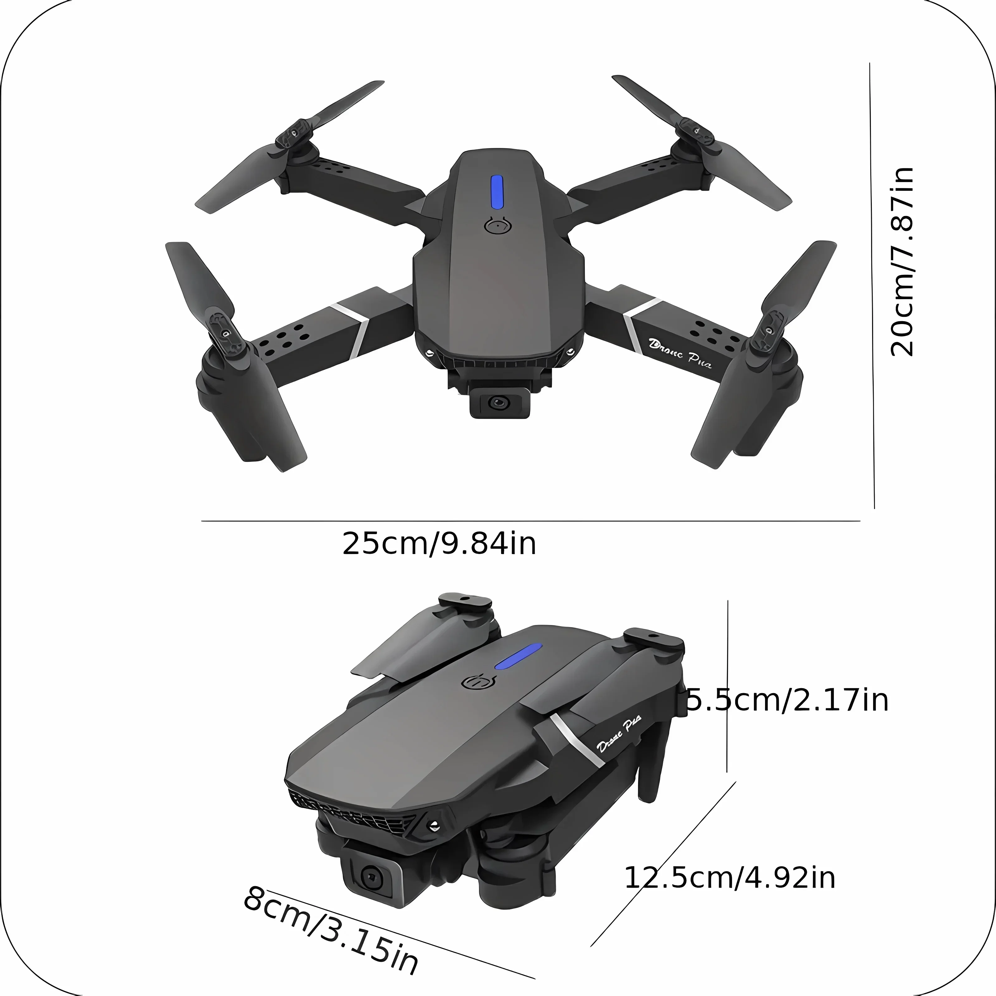 New 2024 E88Pro RC Drone 4K Professinal With 1080P Wide Angle HD Camera Foldable Helicopter WIFI FPV Height Hold Gift Toy