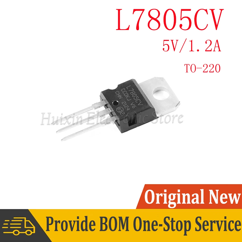 10PCS L7805CV TO220 7805 TO-220 L7805 5V 1.2A Transistor Three Terminal Voltage Regulator New Original IC Chipset