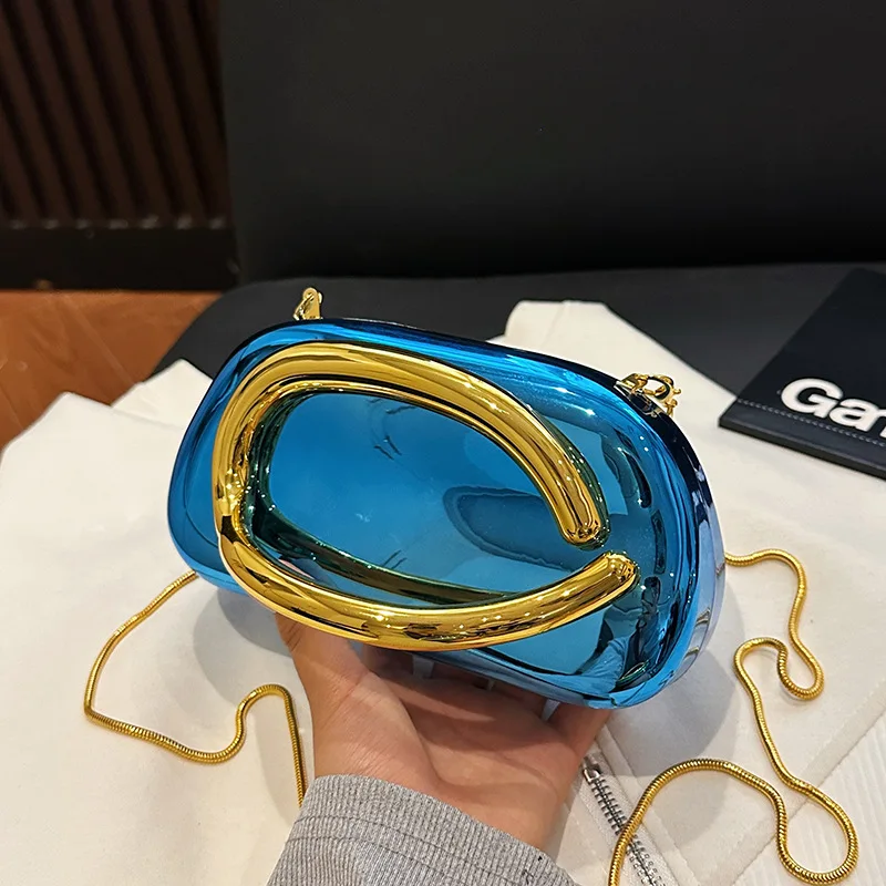 

2025 Acrylic Clutch Bag for Women, Elegant Evening Box Purse with Chain Strap, Y2K Crystal Shoulder Bag, Party Wedding Handbag