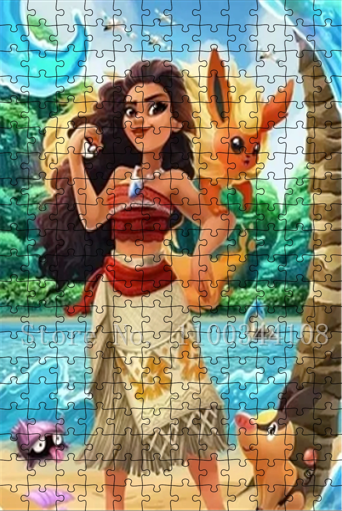 Puzzle de dessin animé Disney Moana, éducatif, décompression intellectuelle, grand jeu de Puzzle, jouets, cadeau