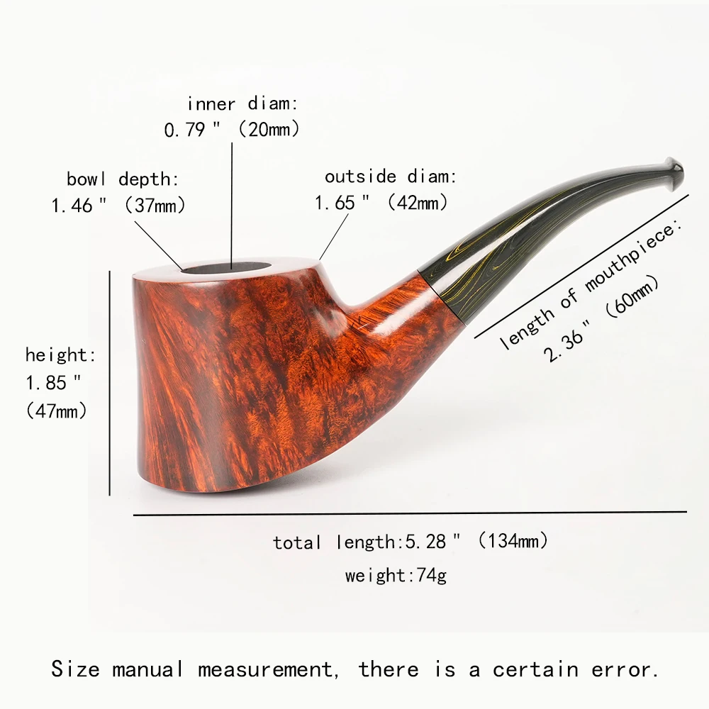 

Briarwood tobacco pipe hand carved pipe father's day gift 3mm pipe channel cumberland pipe handle freestyle wood pipe