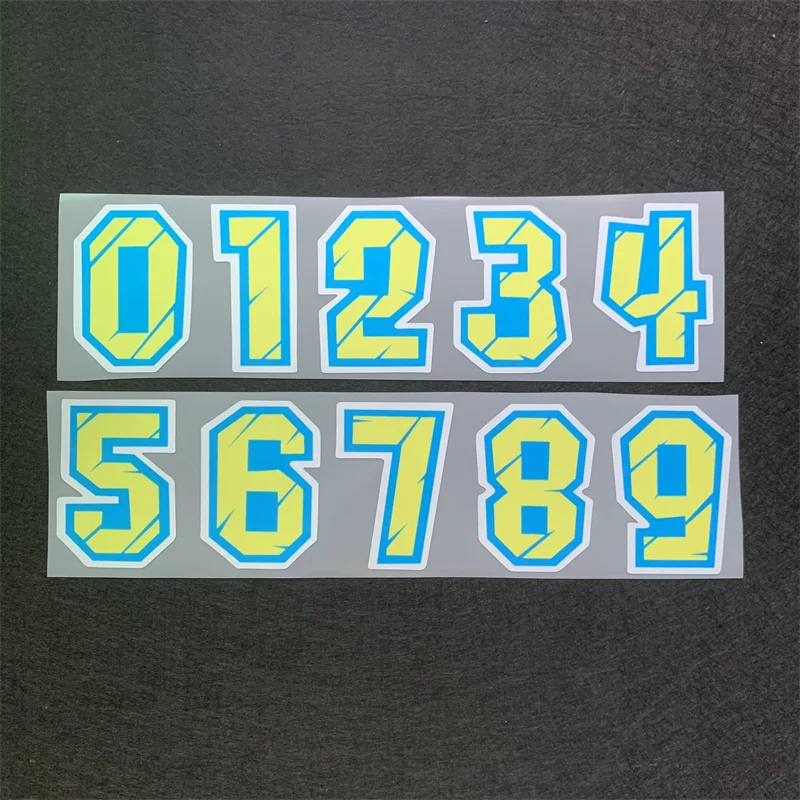 Racing Numbers Stickers  Decorative Paster Motorcycle Head Stickers DIY Refit Reflective Waterproof Sticker 0123456789 Decals