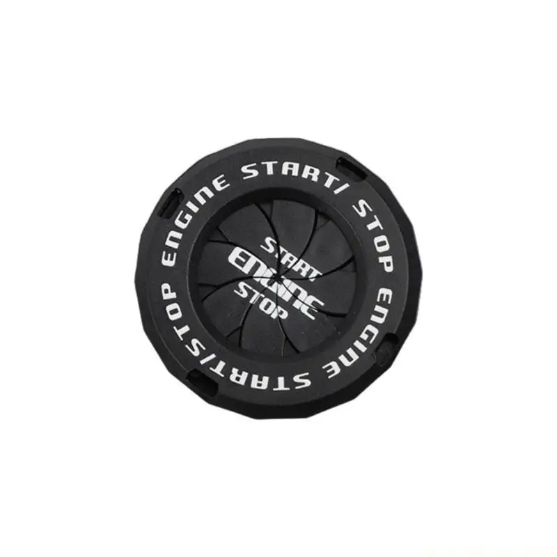J0MA ABS Car Ignition Button Cover Decorative Ringing For Auto Start Stop Switches With Strong Adhesive Easy Installation