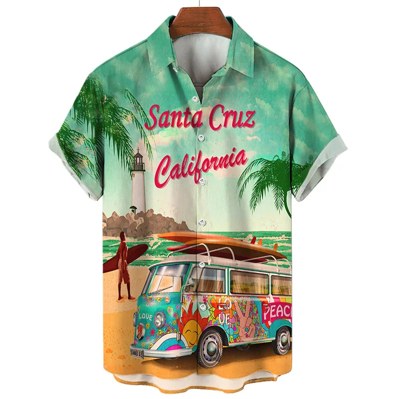 

Hawaiian Beach Shirts for Men Clothing Summer Casaul 3D Modern Girl Print Shirts Vintage Fashion Women Clothes Rock Tops Blouse