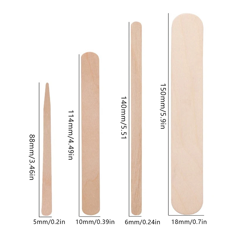 100PCS Woman Wooden Hair Removal Stick Disposable Depilation Spatula Wax Sticks Wood Face Eyebrows Waxing Spatula Beauty Tool