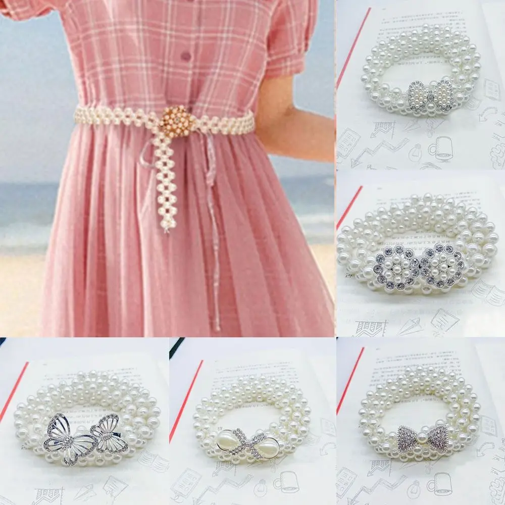 JOWomen-Ceinture élastique avec perle pour pull, ceinture décorative en diamant, rétro, vêtements élégants, fournitures
