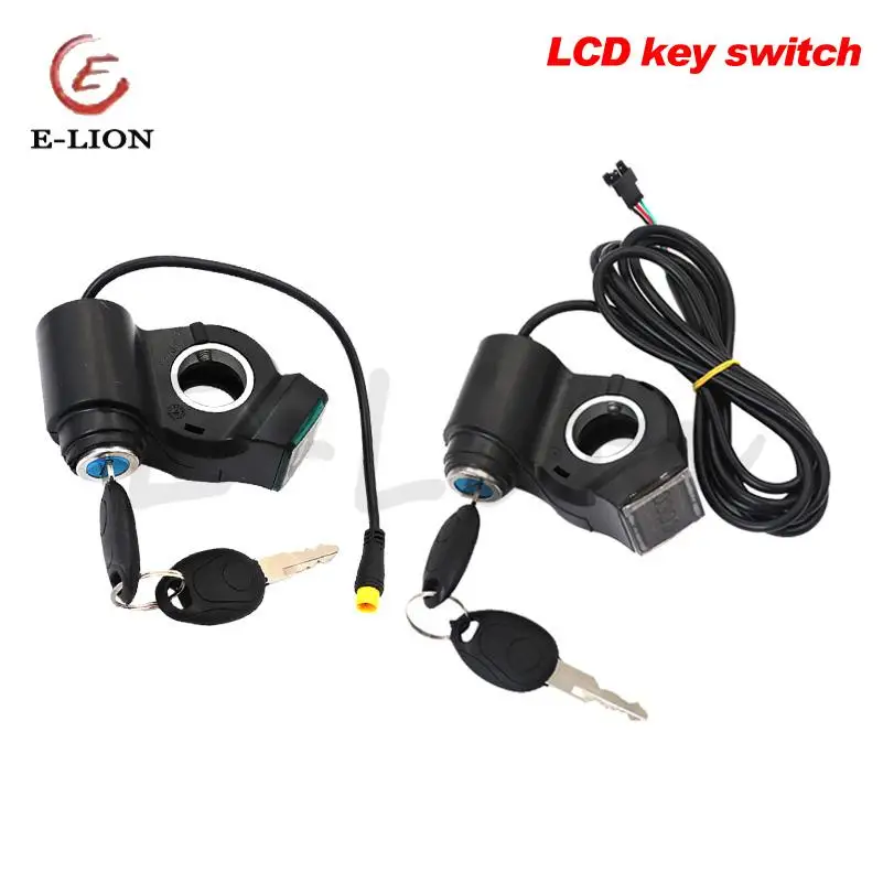 Electric Scooter Thumb Throttle Voltmeter Digital Voltage Display Switch Power with Key Lock Bike Finger Thumb Throttle Dropship