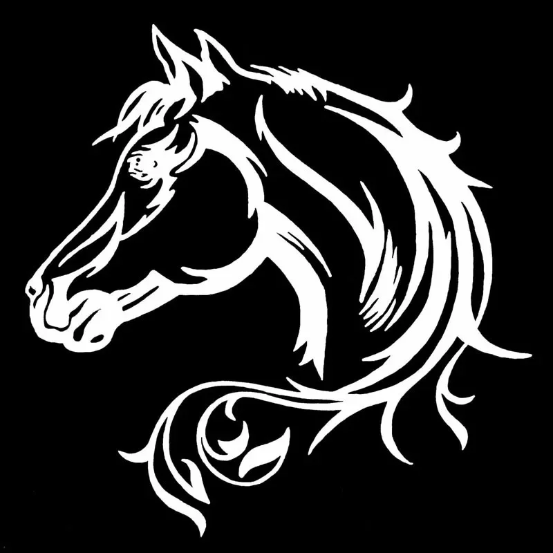 Car Stickers Personality Handsome Horse Head Vinyl Decals Car Motorcycle Bumper Body Rear Window Decorative Decals ,15cm