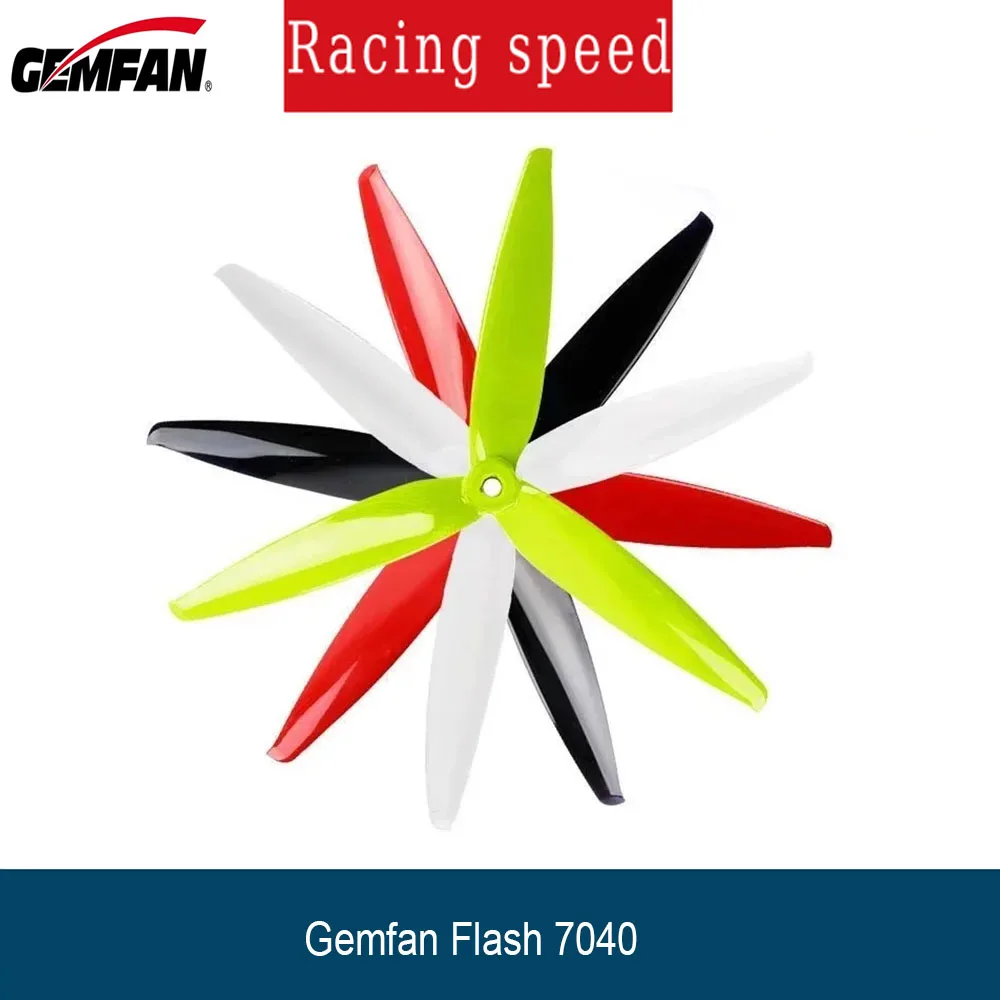 2 paires d'hélices Gemfan Flash 7040 7 pouces, 3 pales 7X4X3 CW CCW, accessoires pour RC FPV Racing Freestyle longue portée, pièces de Drones LR7