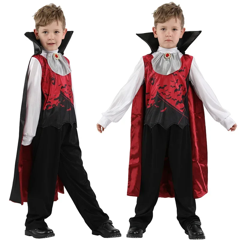 Costume d'Halloween Chauve-Souris pour Garçon et Fille, Dents de Vampire et Oreilles d'Elfe, Robe de Barrage, Carnaval, ixde Vacances, RZ1201